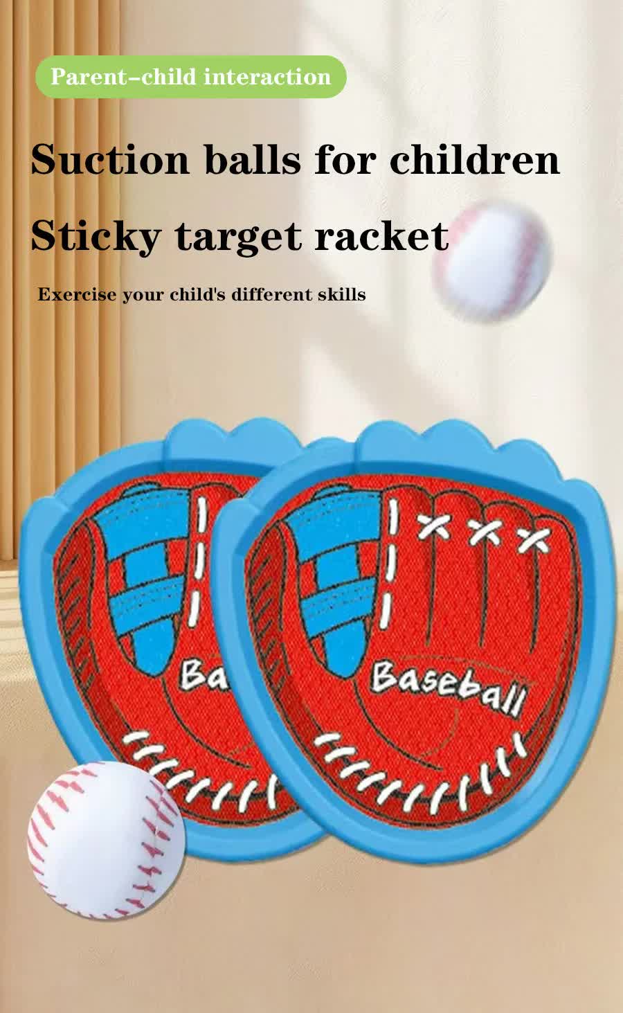 LED Light Up Toss and Catch Game Set - 2 Glowing Blue Paddles & 3 Sticky Rugby - Fun Outdoor Beach & Camping Toy for Kids & Adults - Includes Mesh Storage Bag - Image 2