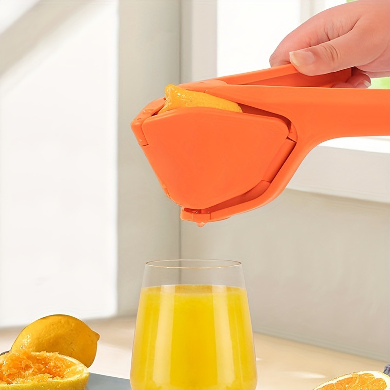 Foldable Manual Lemon Squeezer & Citrus Juicer - Portable Handheld Fruit Press for Fresh Orange & Lime Juice - Space Saving Kitchen Tool - Orange - Image 1