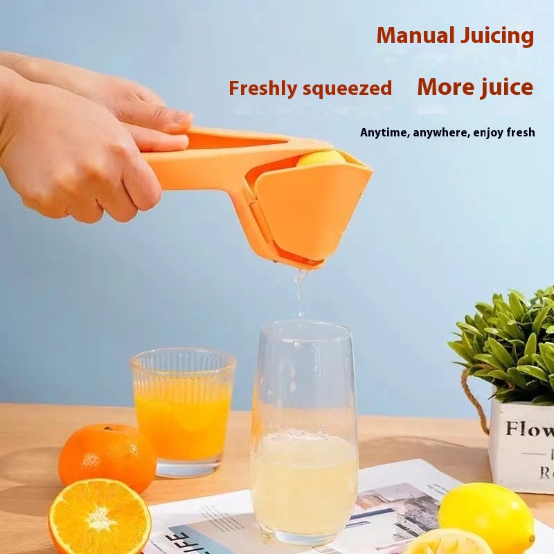 Foldable Manual Lemon Squeezer & Citrus Juicer - Portable Handheld Fruit Press for Fresh Orange & Lime Juice - Space Saving Kitchen Tool - Orange - Image 2
