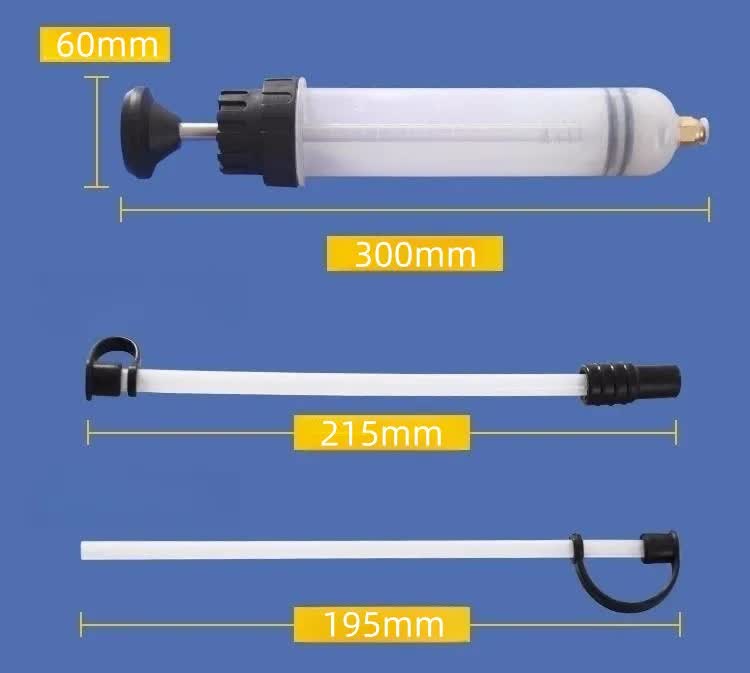200ml Fluid Extractor & Transfer Pump - Manual Oil Syringe with Extension Tubes for Automotive Brake, Gear & Power Steering Fluids - Heavy Duty Suction Tool - Image 4