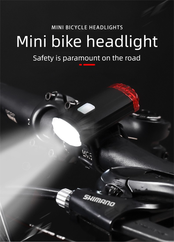 USB Rechargeable Mini Bike Light Front & Rear Combo - 150 Lumen LED High Brightness Safety Lamp for Cycling - IPX8 Waterproof Aluminium Helmet & Handlebar Light - Black - Image 1