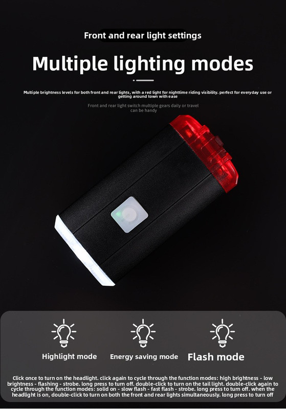 2 PCS USB Rechargeable Mini Bike Lights - Aluminium LED Front & Rear Safety Lamp Set - 150 Lumen High Brightness Flashlight for Helmet & Handlebar - IPX8 Waterproof - Black - Image 5