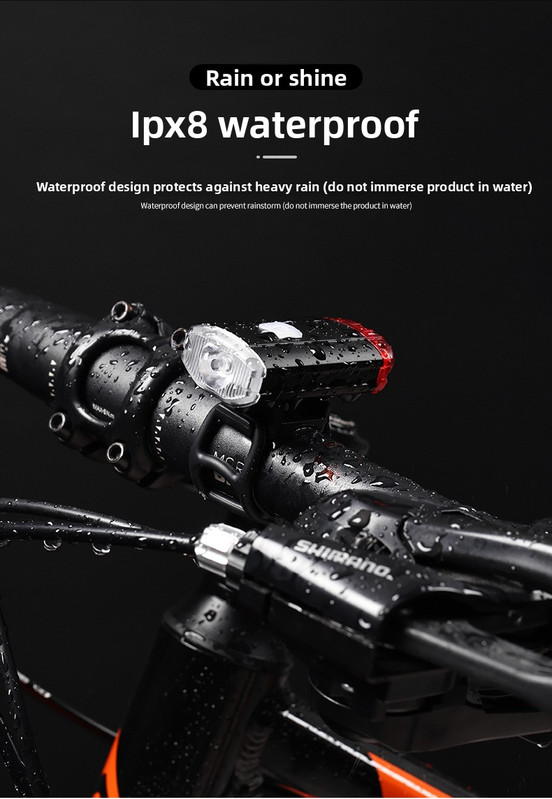 2 PCS USB Rechargeable Mini Bike Lights - Aluminium LED Front & Rear Safety Lamp Set - 150 Lumen High Brightness Flashlight for Helmet & Handlebar - IPX8 Waterproof - Black - Image 8