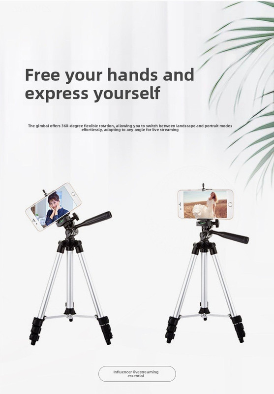 110cm Lightweight Camera & Phone Tripod Stand - Portable Aluminium Travel Tripod with 3-Way Head, Bubble Level & Universal Smartphone Holder - 3110 Adjustable Mount for Live Stream & Vlogging - Black and Silver - Image 3