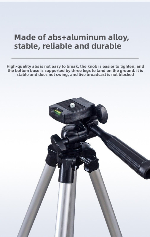3120 Black Camera & Phone Tripod Stand - 110cm Lightweight Aluminium Portable Travel Mount with 3-Way Head & Universal Smartphone Holder - Adjustable Vlogging Gear - Black - Image 6
