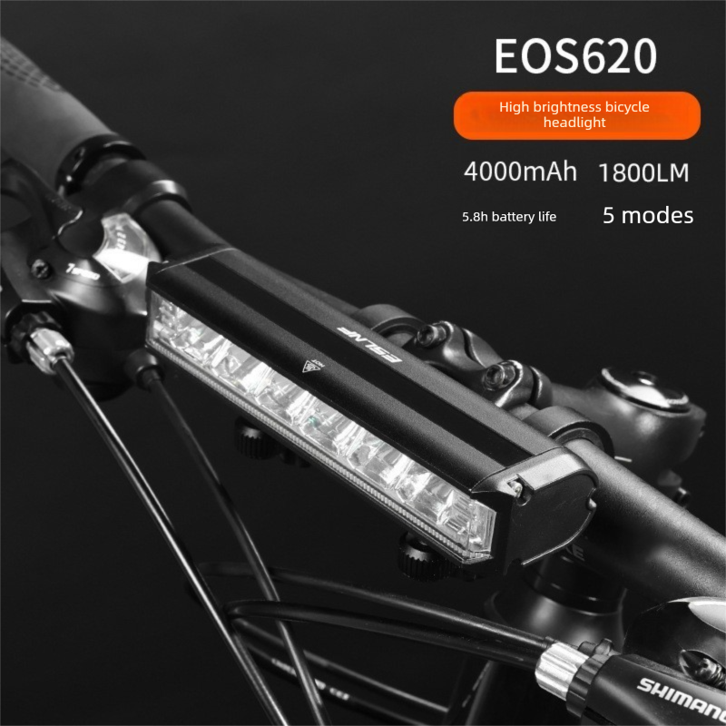 EOS620 1800 Lumen High Power Bike Light with Stable Dual Bracket Mount - 4000mAh Long Life Battery USB Rechargeable - Anti-Glare Aluminium LED Headlight for MTB & Commuting - Image 1