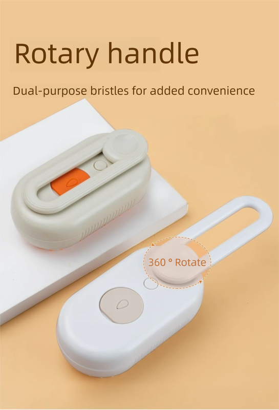 3 in 1 Electric Pet Spray Comb with Rotatable Handle Anti Static Grooming Brush for Cats and Dogs Massage Deshedding Tool Khaki - Image 8