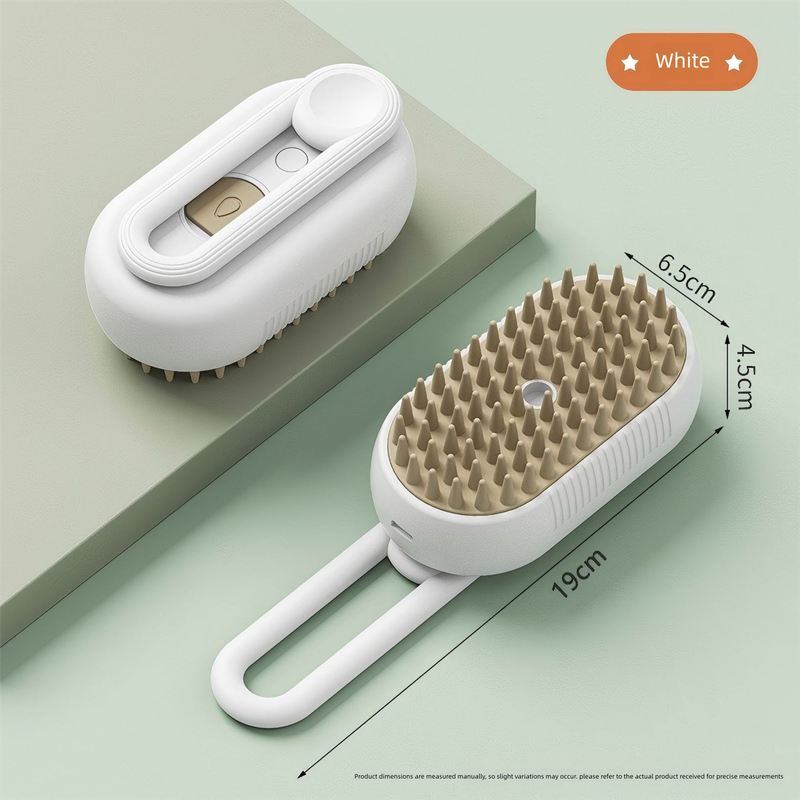 3 in 1 Electric Pet Spray Comb with Rotatable Handle Anti Static Grooming Brush for Cats and Dogs Massage Deshedding Tool White - Image 1