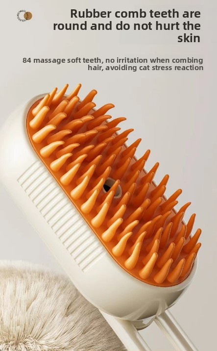 3 in 1 Electric Pet Spray Comb with Rotatable Handle Anti Static Grooming Brush for Cats and Dogs Massage Deshedding Tool White - Image 6