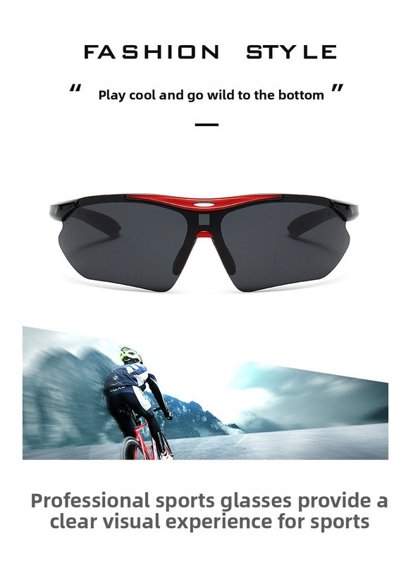 3 PCS Outdoor Cycling Sunglasses Sports Glasses Set Night Vision Yellow Brown Grey Lenses Running Fishing Driving UV Protection Unisex - Image 3