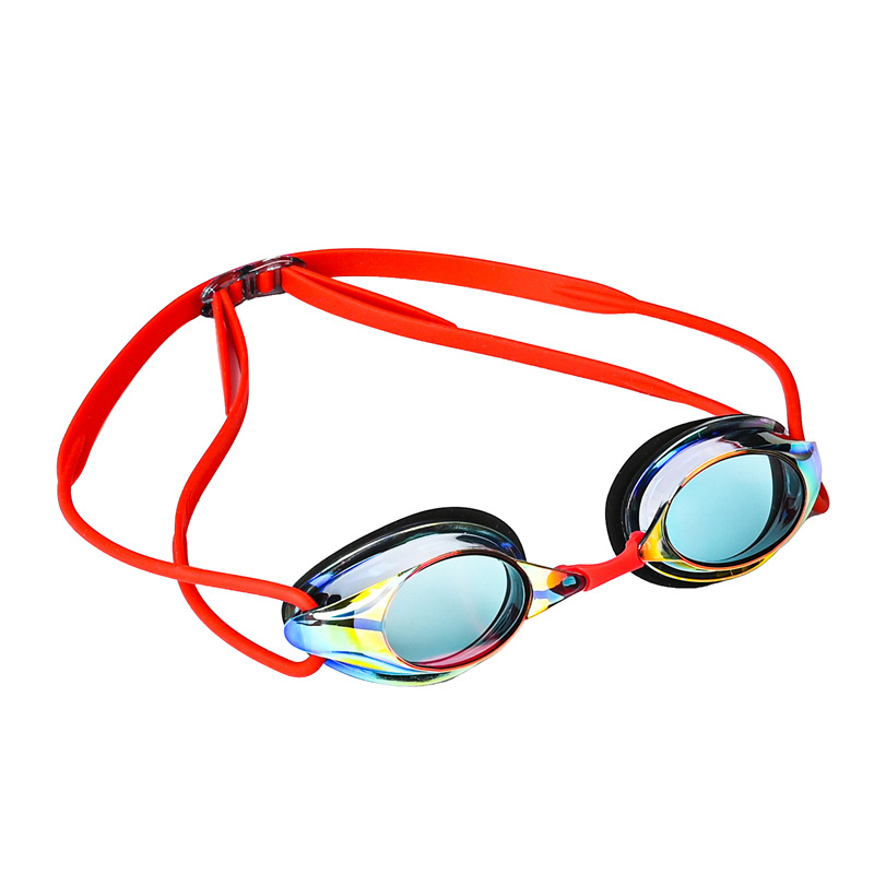 Red Swimming Goggles Mirrored Anti-Fog UV Protection Waterproof HD Silicone Seal Swim Glasses for Men Women Training - Image 1