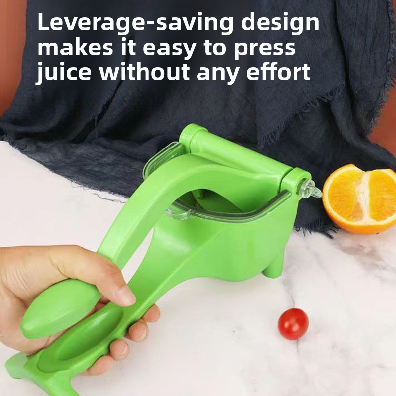 Manual Fruit Juicer Hand Press Citrus Squeezer Lemon Orange Lime Extractor Portable Food Grade PP Green Easy Clean Detachable for Home Camping - Image 2