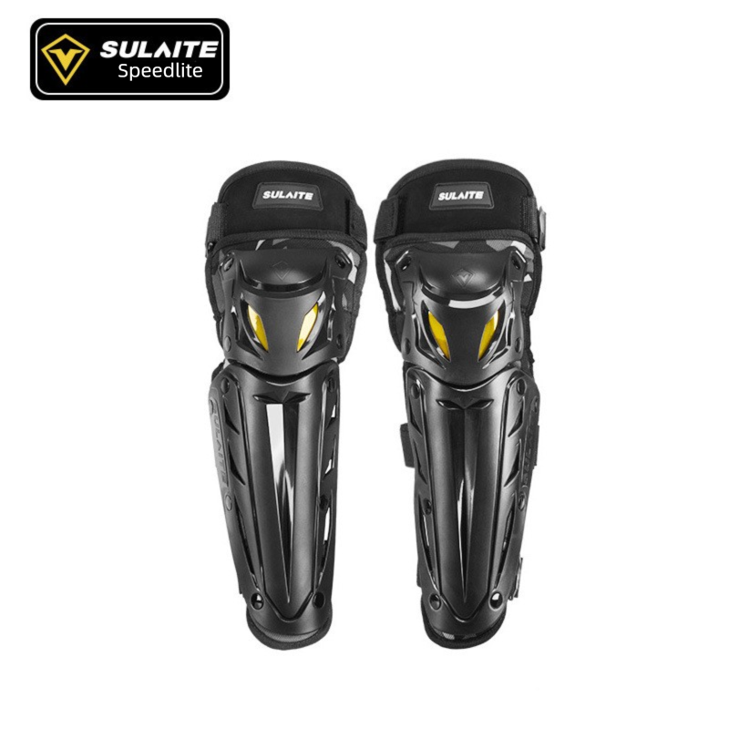 Motorcycle Knee Pads Shin Guards Long PP Shell Protective Gear for Motocross Dirt Bike Racing Quick Release Adjustable Side Protection Black - Image 1