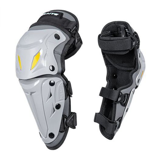 SULAITE CE Level 1 Certified Motorcycle Knee Pads Long Shin Guards Grey Motocross Armour Quick Release Hard Shell for Dirt Bike Racing - Image 1