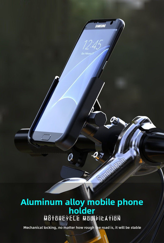 Universal Aluminium Motorcycle Phone Holder Rearview Mirror Mount 360 Rotation Anti-Shake M3 Metal for Motorbike Scooter Sliver - Image 3