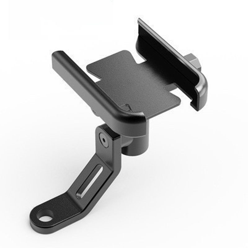 New M3 Aluminium Motorcycle Phone Holder Rearview Mirror Mount 360 Rotation Anti-Shake Metal Bracket for Scooter Motorbike 4-7 Inch Phones Black - Image 1