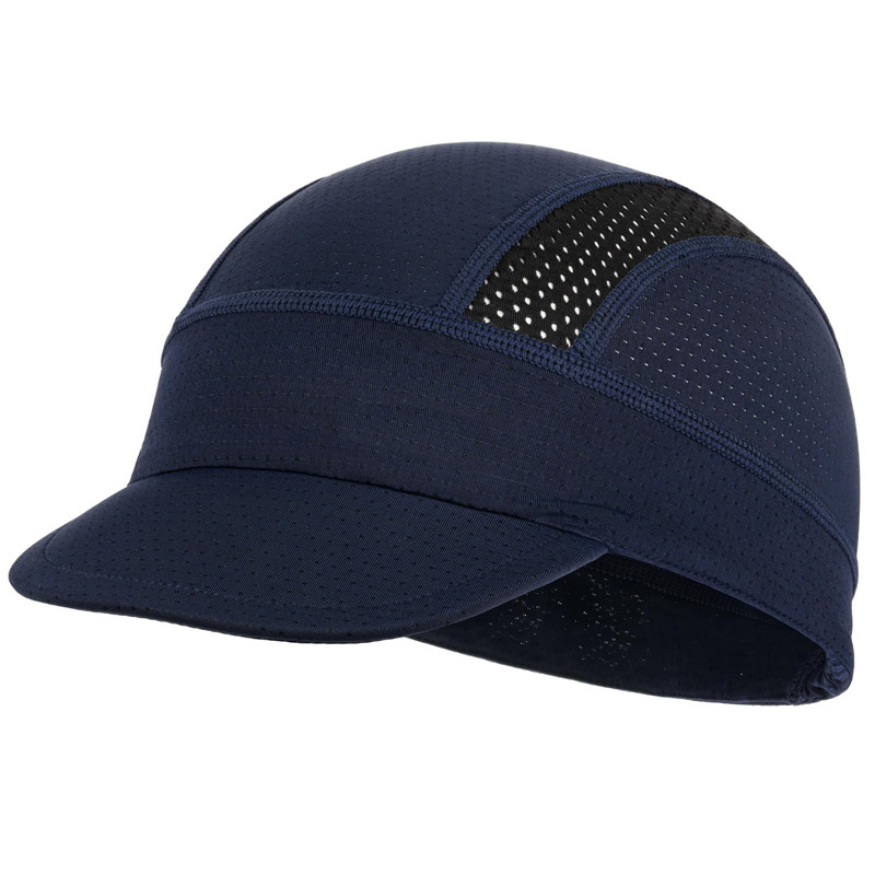 Navy Blue Mesh Cycling Cap Under Helmet Liner Breathable Skull Cap with Flip Up Brim Sun Shade Moisture Wicking Hat for Bike Running Fits 55-60cm - Image 1