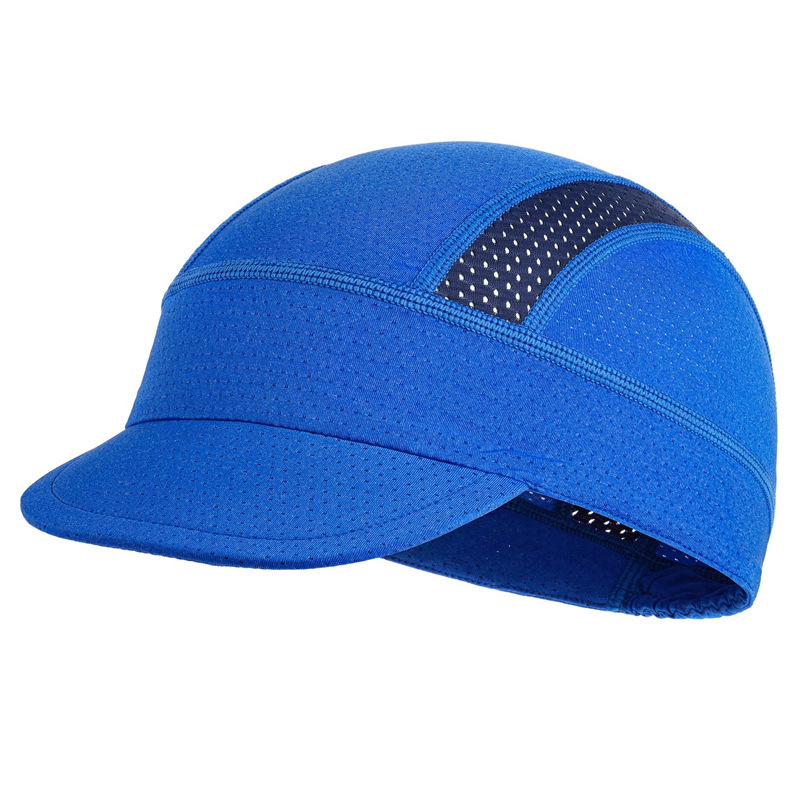 Blue Mesh Cycling Cap Under Helmet Liner Breathable Skull Cap with Flip Up Brim Sun Shade Moisture Wicking Hat for Bike Running Fits 55-60cm - Image 1