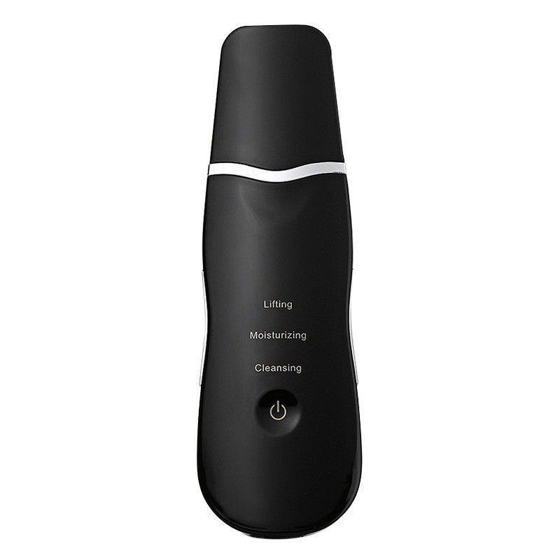 Ultrasonic Skin Scrubber Facial Spatula Blackhead Remover & Pore Cleaner with Ion EMS Lifting Mode Rechargeable Beauty Tool Black - Image 1