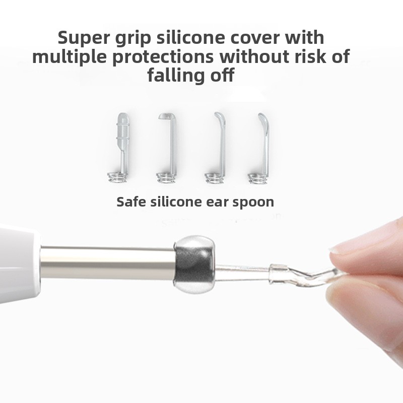 Smart Visual Ear Wax Removal Tool with HD Camera WiFi Wireless Otoscope Ear Cleaner 3.5mm Ultra Slim Lens for iPhone Android Black - Image 8