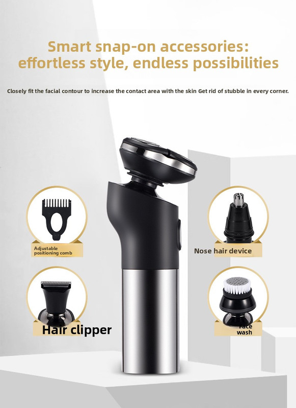 Electric Shaver for Men 3D Rotary Razor Wet and Dry Waterproof USB Rechargeable LED Display Travel Lock Gift Box Red - Image 4