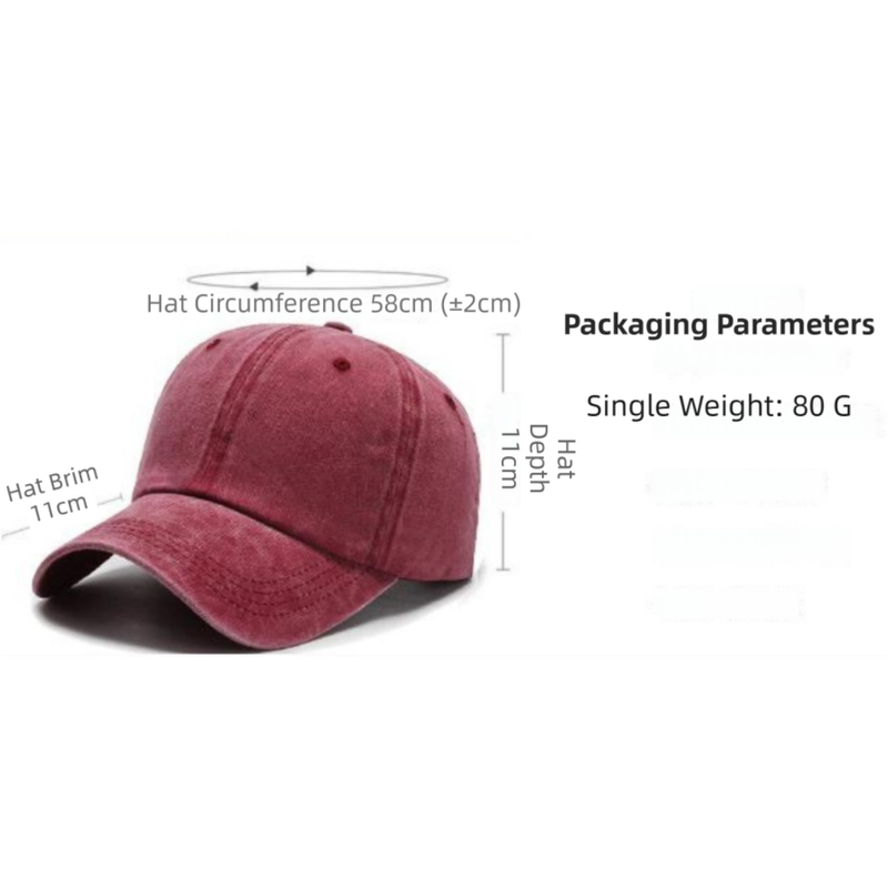 Grey Washed Cotton Baseball Cap with Cat Print - Spring/Summer Casual Adjustable Unisex Couple Sun Hat - Image 4