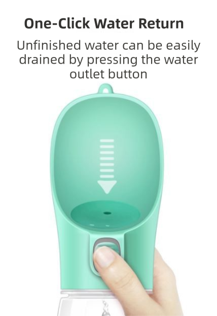 Green Portable Dog Water Bottle and Drink Feeder - 550ml Pet Travel Water Cup for Walking, Hiking & Outdoor Use (High-Temperature Resistant) - Image 7