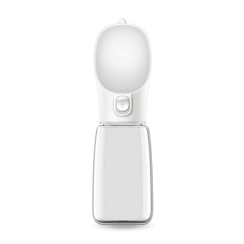 White Portable Dog Water Bottle and Drink Feeder - 550ml Pet Travel Water Cup for Walking, Hiking & Outdoor Use (High-Temperature Resistant) - Image 1