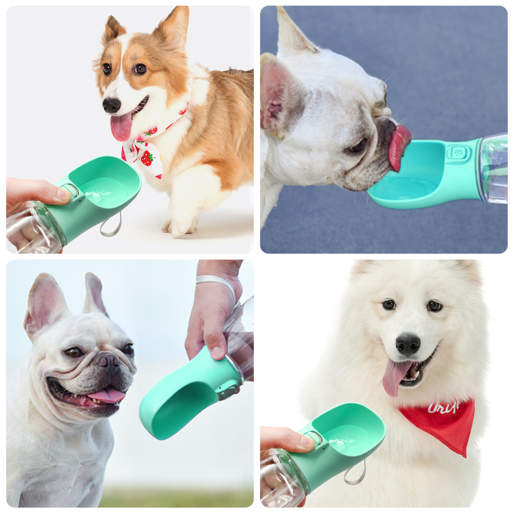 White Portable Dog Water Bottle and Drink Feeder - 550ml Pet Travel Water Cup for Walking, Hiking & Outdoor Use (High-Temperature Resistant) - Image 4