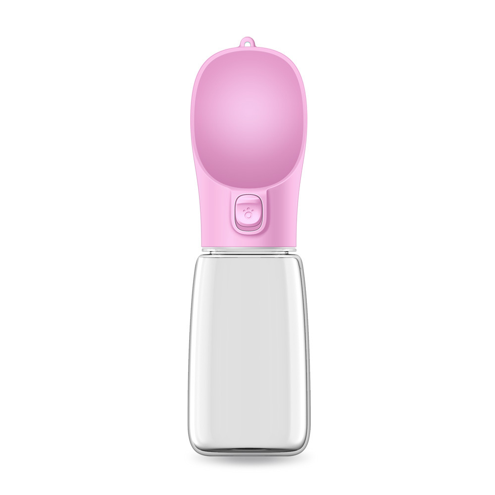 Pink Portable Dog Water Bottle and Drink Feeder - 550ml Pet Travel Water Cup for Walking, Hiking & Outdoor Use (High-Temperature Resistant) - Image 1
