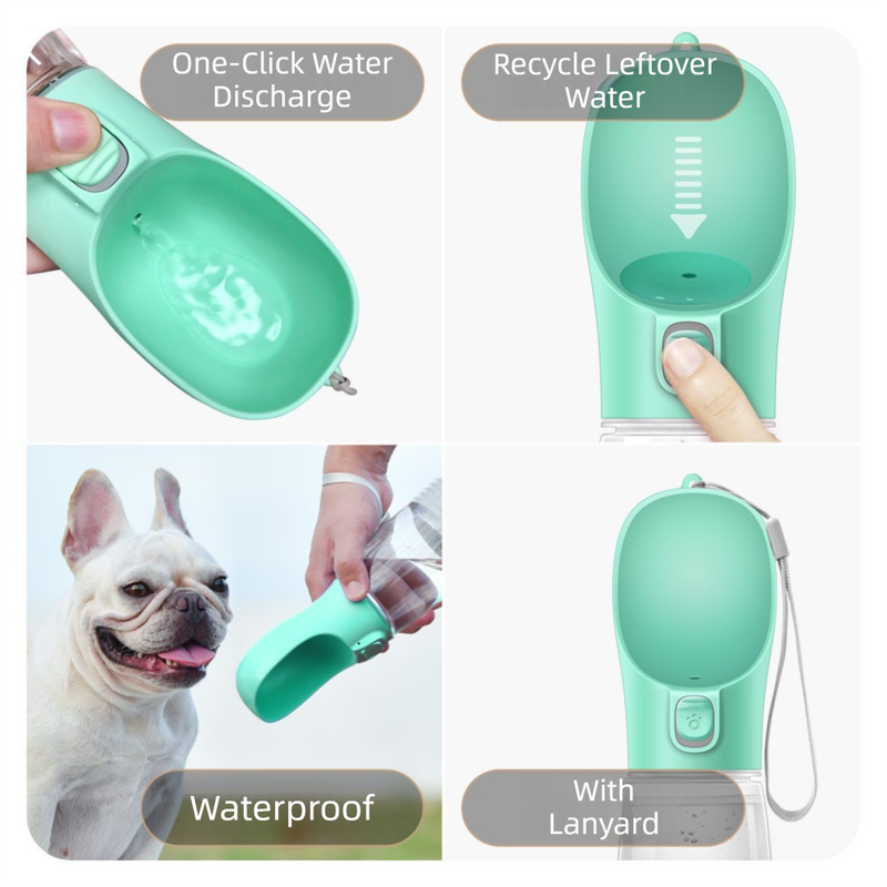Pink Portable Dog Water Bottle and Drink Feeder - 550ml Pet Travel Water Cup for Walking, Hiking & Outdoor Use (High-Temperature Resistant) - Image 3