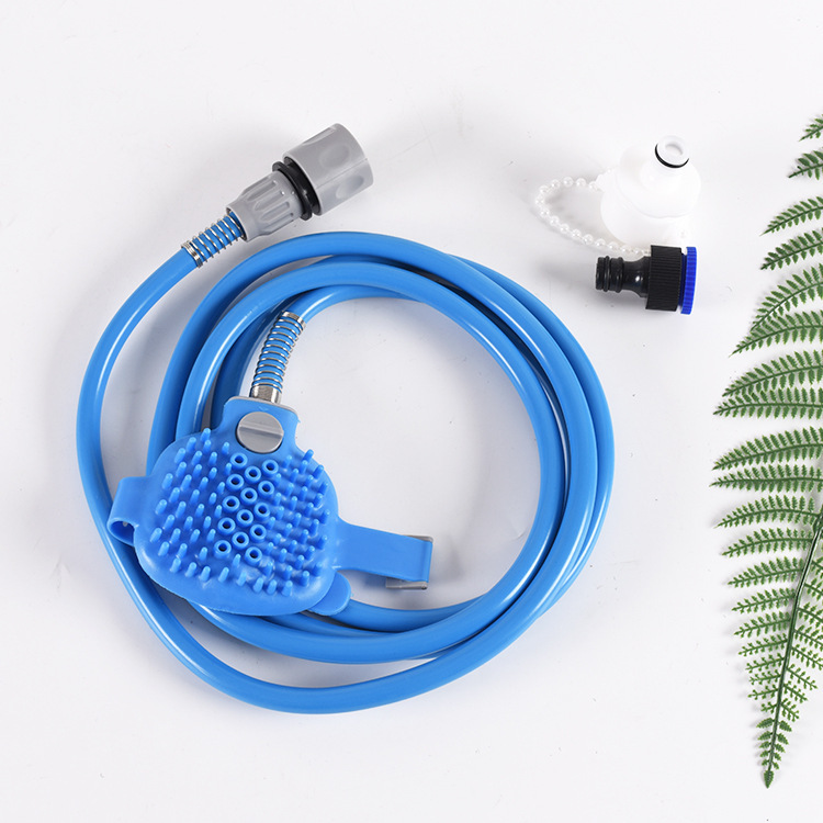 2-in-1 Pet Bathing Tool With Faucet Adapter & 2.2m Long Reach - Convenient Grooming System, Silicone Massage Shower Sprayer & Brush Head for Dogs and Cats - Image 2