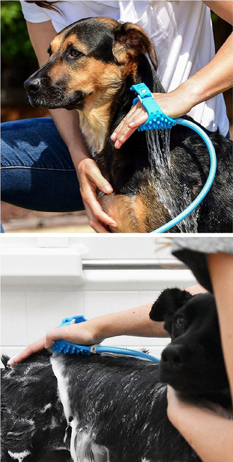 2-in-1 Pet Bathing Tool With Faucet Adapter & 2.2m Long Reach - Convenient Grooming System, Silicone Massage Shower Sprayer & Brush Head for Dogs and Cats - Image 6