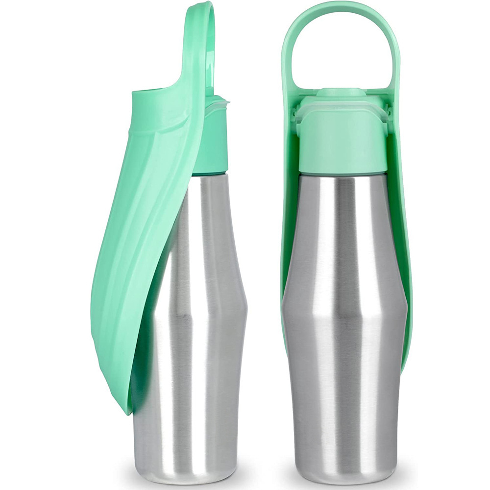 Light Green 27oz Food-Grade 304 Stainless Steel Pet Water Bottle - Portable Dog and Cat Travel Cup, Outdoor Feeder for Walks and Hikes - Image 1