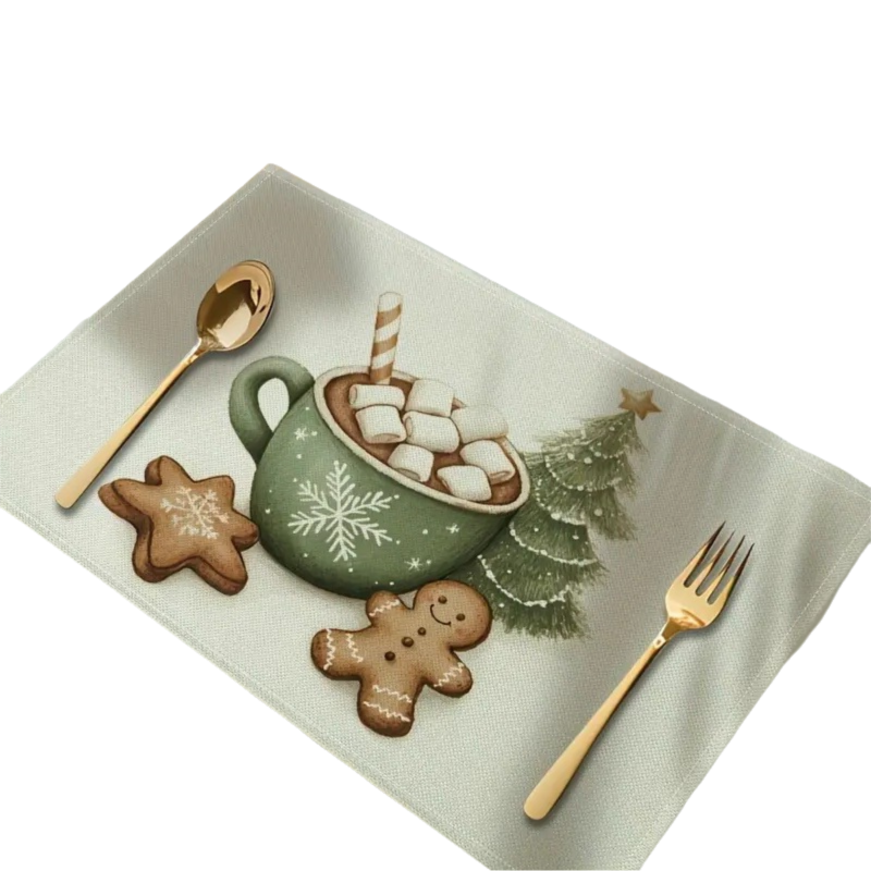 4-Pack Festive Printed Insulated Placemat for Australian Summer Holidays - Style 3 Seasonal Designs for Boxing Day and New Year Celebrations - Image 2