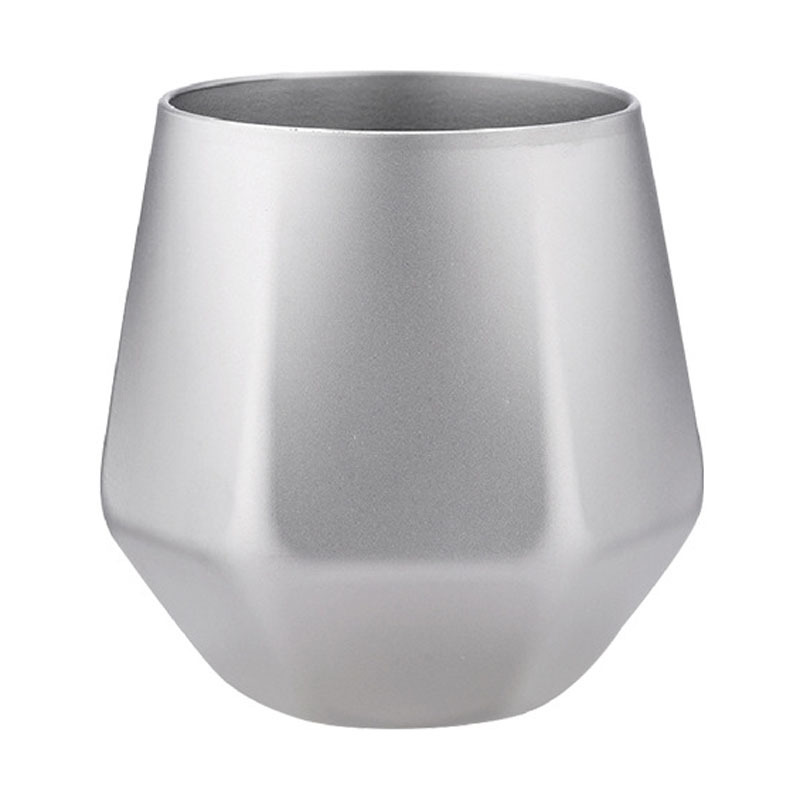 Sandblasted Finish Double-Walled Hexagonal Pure Titanium Mug - 250ml Insulated Beer, Liquor, and Tea Cup for Home and Travel Use - Image 1