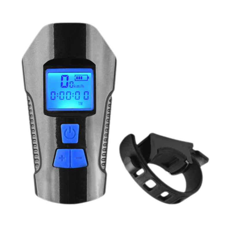 Blue Professional 3-in-1 Waterproof Bicycle Headlight with Integrated Speedometer & Horn - High-Lumen Night Riding Safety Lamp, USB Rechargeable Bike Computer - Image 1
