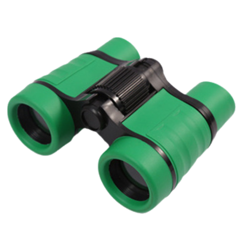 Green 6X30 Lightweight Kids Binoculars with Non-Slip Colorful Rubber Grips - Educational Outdoor Exploration Toy with Shoulder Strap - Image 1
