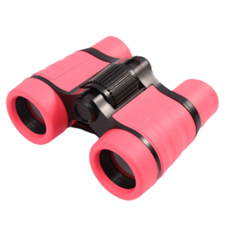 Pink 6X30 Lightweight Kids Binoculars with Non-Slip Colorful Rubber Grips - Educational Outdoor Exploration Toy with Shoulder Strap - Image 1