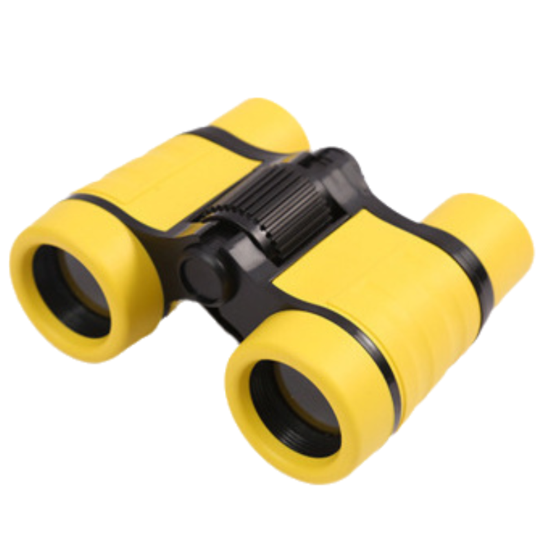Yellow 6X30 Lightweight Kids Binoculars with Non-Slip Colorful Rubber Grips - Educational Outdoor Exploration Toy with Shoulder Strap - Image 1