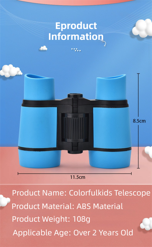Yellow 6X30 Lightweight Kids Binoculars with Non-Slip Colorful Rubber Grips - Educational Outdoor Exploration Toy with Shoulder Strap - Image 5