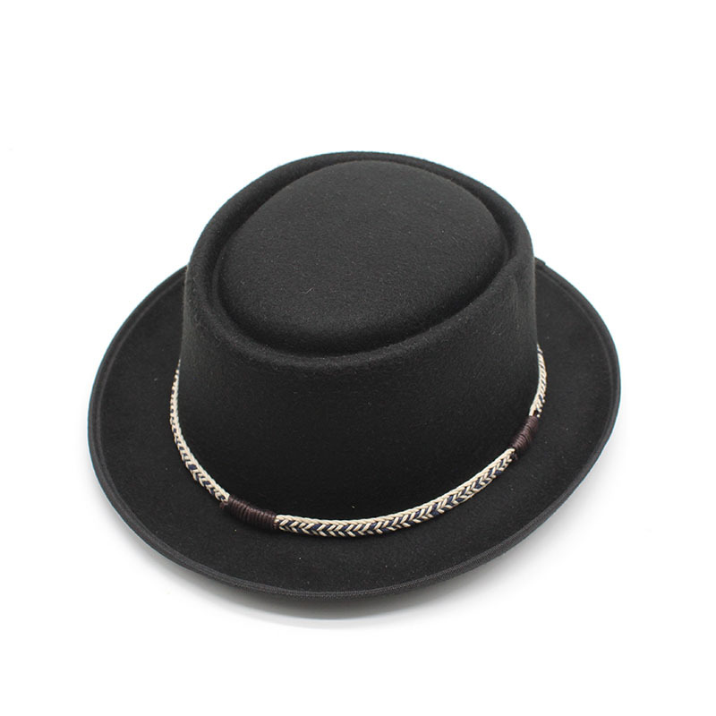 Coffee Brown Unisex Stylish Pure Woolen Short-Brimmed Fedora - Classic British Gentleman's Fedora with Curled Brim and Dimpled Top - Image 3