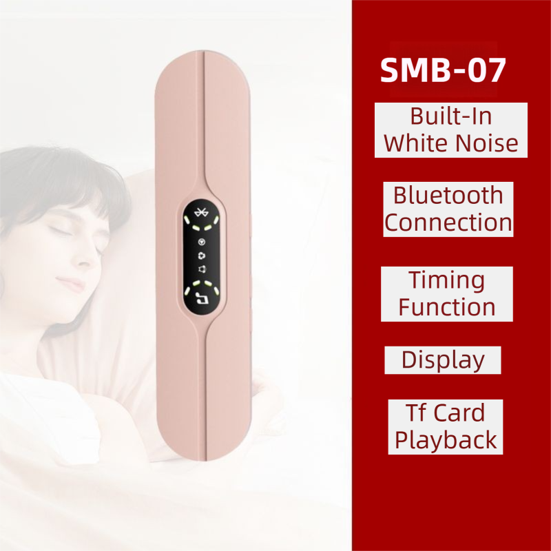 Pink SMB-07 Bone Conduction Under-Pillow Speaker -  Bluetooth 5.4 Ultra-Thin Sleep Aid Sound Bar with Dual Speaker Resonance & 36 Built-in White Noise Tracks - Image 1