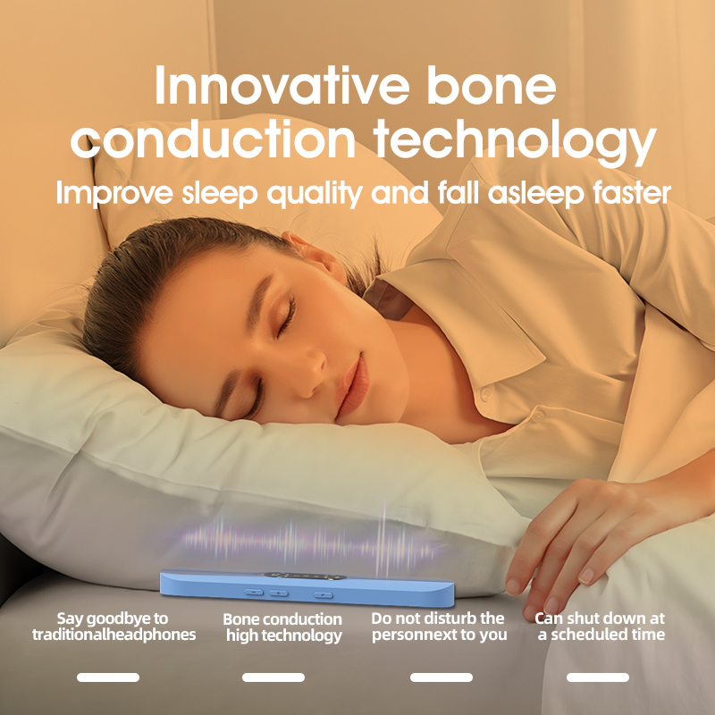 Pink SMB-07 Bone Conduction Under-Pillow Speaker -  Bluetooth 5.4 Ultra-Thin Sleep Aid Sound Bar with Dual Speaker Resonance & 36 Built-in White Noise Tracks - Image 3