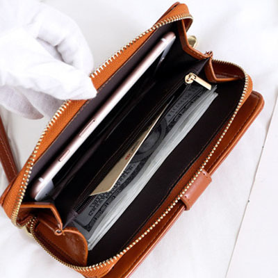 Pink Women's Long Buckle Closure Wallet - PU Lether Large Capacity Multi-Slot Card Holder & Purse Combo wIth Wristband - Image 3
