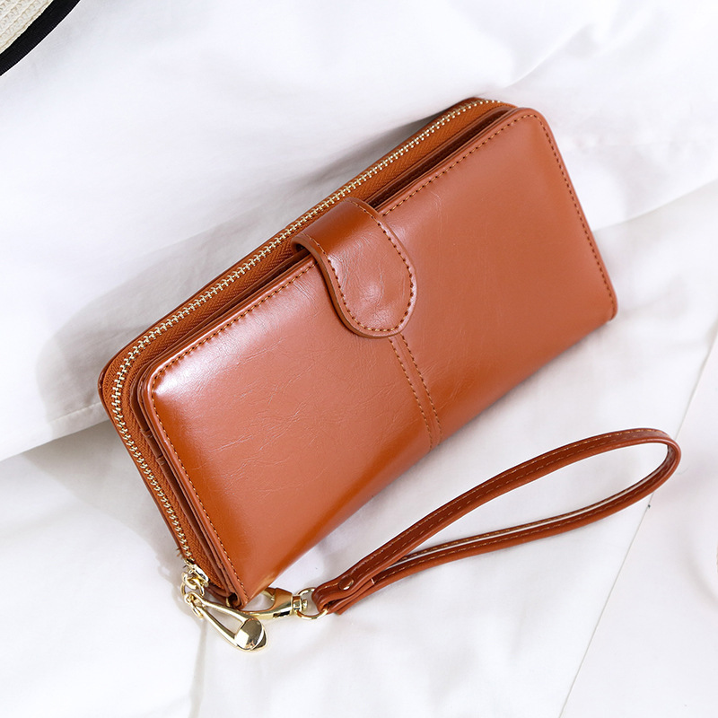 Dark Blue Women's Long Buckle Closure Wallet - PU Lether Large Capacity Multi-Slot Card Holder & Purse Combo wIth Wristband - Image 4