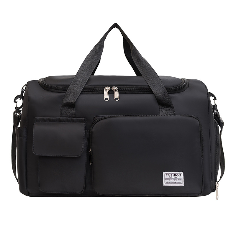 Black Lightweight & Waterproof Sports Gym Bag with Separate Shoe Compartment, Adjustable Strap and Multiple Pockets - Large-Capacity Travel Duffel for Workout, Business & Getaways - Image 1