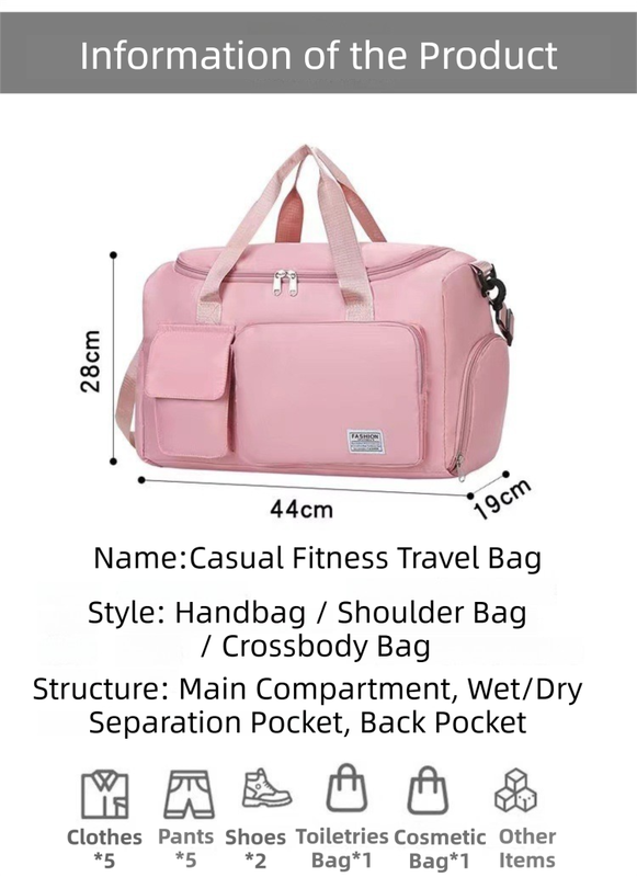 Purple Lightweight & Waterproof Sports Gym Bag with Separate Shoe Compartment, Adjustable Strap and Multiple Pockets - Large-Capacity Travel Duffel for Workout, Business & Getaways - Image 2