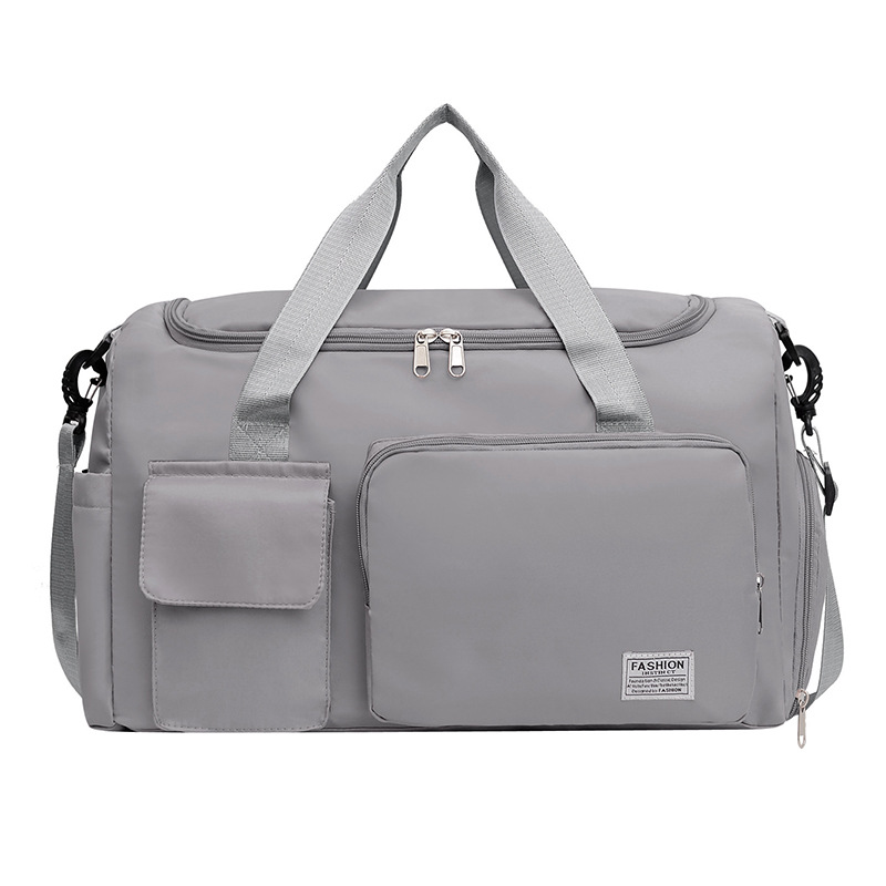 Grey Lightweight & Waterproof Sports Gym Bag with Separate Shoe Compartment, Adjustable Strap and Multiple Pockets - Large-Capacity Travel Duffel for Workout, Business & Getaways - Image 1
