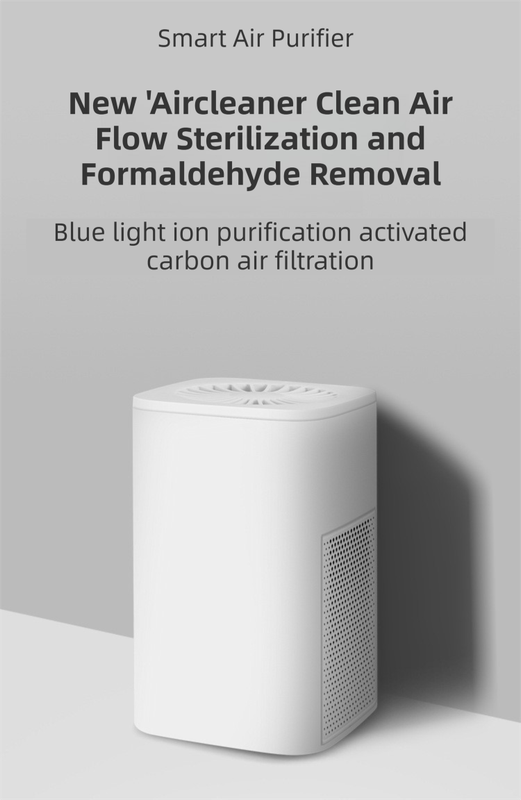White Compact Desktop Air Purifier with Dual Activated Carbon Filter - Ultra-Quiet Air Cleaner for Home & Office, Powerful 50 m³/h Airflow, Effectively Removes Odor, Smoke, Dust, Pollen & Pet Dander - Image 6